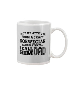 Attitude From Crazy Norwegian Dad Norway Love T-Shirt For Dad Mug