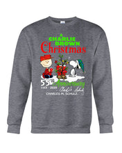 Load image into Gallery viewer, 55Th Anniversary A Charlie Brown Christmas Black T-Shirt Sweatshirt