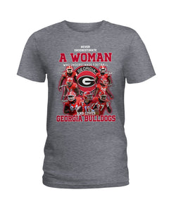 A Woman Loves Georgia Bulldogs Custom Tee Ladies Tee