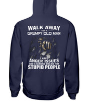 Load image into Gallery viewer, Grumpy Old Man Anger Issue For Stupid People Black T-Shirt Hoodie