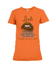 Load image into Gallery viewer, Leah A Mouth She Can't Control Quote Name T-Shirt Ladies Tee