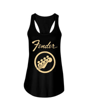 Load image into Gallery viewer, Guitar Lovers Fender Black T-Shirt Ladies Flowy Tank
