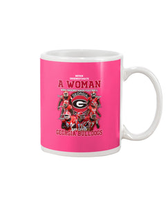 A Woman Loves Georgia Bulldogs Custom Tee Mug