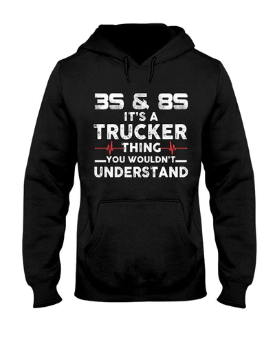 3S And 8S Trucker Lovers Black T-Shirt Hoodie