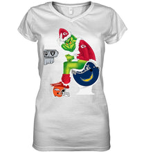 Load image into Gallery viewer, Funny Grinch Kansas Chief Christmas Gift Tee Ladies V-Neck