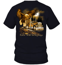Load image into Gallery viewer, Riding With The Big Boys Nightlife City Black T-Shirt Guys V-Neck