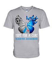 Load image into Gallery viewer, Hope For Cure Diabetes Awareness Guys V-Neck