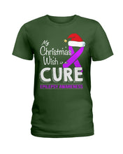 Load image into Gallery viewer, Epilepsy Awareness - My Christmas Wish Is A Cure Ladies Tee