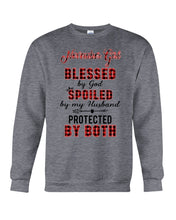 Load image into Gallery viewer, November Girl Blessed By Girl Spoiled By Husband Quote T-Shirt Sweatshirt