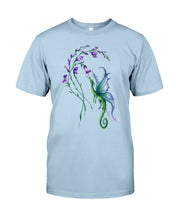 Load image into Gallery viewer, Dragon With Butterfly Wings Dragon Flowers Guys Tee