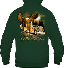 Load image into Gallery viewer, Riding With The Big Boys Nightlife City Black T-Shirt Hoodie