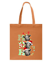 Load image into Gallery viewer, Funny Cows Ho Ho Ho Christmas Gift For Cow Lovers Basketweave Tote Bag