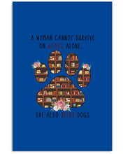 Load image into Gallery viewer, A Woman Cannot Survive On Books Alone T-Shirt Vertical Poster