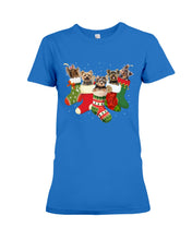 Load image into Gallery viewer, Yorkies In The Socks For Yorkie Lovers Christmas Gift Ladies Tee