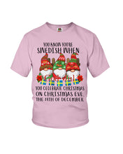 Load image into Gallery viewer, Swedish Christmas Gnome Cute Gift Tee Youth Tee