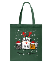 Load image into Gallery viewer, Merry Fluffmas Cute Cats Gift For Cat Lovers Basketweave Tote Bag