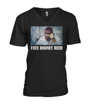Load image into Gallery viewer, Free Rodney Reed Raise Your Voice 3 Guys V-Neck