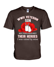 Load image into Gallery viewer, Wwii Veteran Gift For Veteran Dad Quote T-Shirt Guys V-Neck