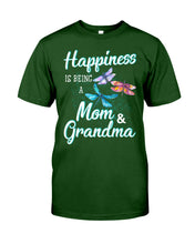 Load image into Gallery viewer, Happiness Is Being A Mom &amp; Grandma Black T-Shirt Guys Tee