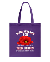 Load image into Gallery viewer, Wwii Veteran Son Gift For Veterab Mom Basketweave Tote Bag