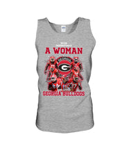 Load image into Gallery viewer, A Woman Loves Georgia Bulldogs Custom Tee Unisex Tank Top