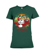 Load image into Gallery viewer, Santa Claus Beer Gift For Christmas Black T-Shirt Ladies Tee