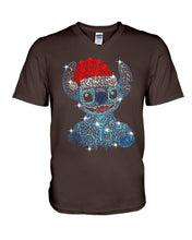 Load image into Gallery viewer, Merry Christmas Stitch Gift For Fans T-Shirt Guys V-Neck