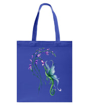 Load image into Gallery viewer, Dragon With Butterfly Wings Dragon Flowers Basketweave Tote Bag