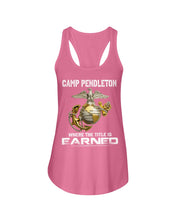 Load image into Gallery viewer, Camp Pendleton Earned Black T-Shirt Ladies Flowy Tank