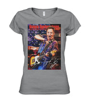 Load image into Gallery viewer, Bruce Springteen Gift For Guitar Fans Black T-Shirt Ladies V-Neck