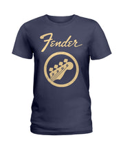 Load image into Gallery viewer, Guitar Lovers Fender Black T-Shirt Ladies Tee