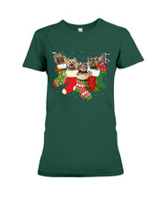 Load image into Gallery viewer, Yorkies In The Socks For Yorkie Lovers Christmas Gift Ladies Tee