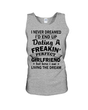 Load image into Gallery viewer, Boyfriends To Perfect Girlfriend Quote Couple T-Shirt Unisex Tank Top