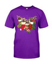 Load image into Gallery viewer, Yorkies In The Socks For Yorkie Lovers Christmas Gift Guys Tee