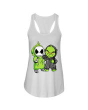 Load image into Gallery viewer, Cute Little Jack Skellington Grinch Best Friend Christmas Gift Shirt Ladies Flowy Tank
