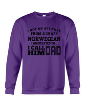 Load image into Gallery viewer, Attitude From Crazy Norwegian Dad Norway Love T-Shirt For Dad Sweatshirt