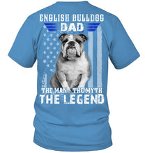 Load image into Gallery viewer, English Bulldog  - The Man - The Myth - The Legend Black T-Shirt Guys Tee
