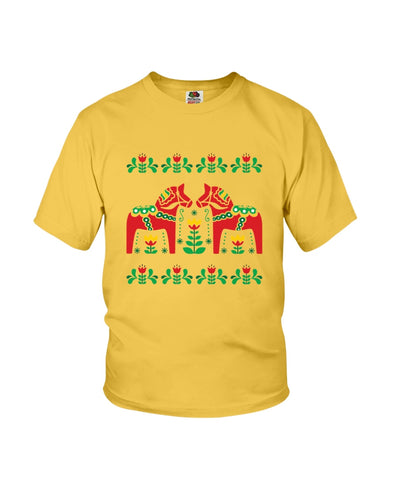 Swedish Dala Horse Gift White T-Shirt Youth Tee