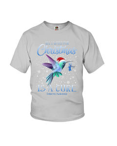 All I Want For Christmas Is A Cure Stop Diabetes Youth Tee