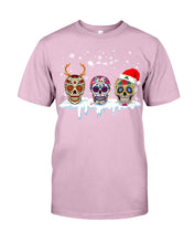 Load image into Gallery viewer, Merry Christmas Three Skulls Christmas T-Shirt Gift Guys Tee