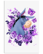 Load image into Gallery viewer, Donkey Loves Purple Flowers Custom T-Shirt Vertical Poster