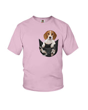 Load image into Gallery viewer, Beagle In The Pocket Funny T-Shirt Youth Tee