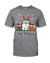 Load image into Gallery viewer, Merry Fluffmas Cute Cats Gift For Cat Lovers Guys Tee