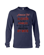 Load image into Gallery viewer, November Girl Blessed By Girl Spoiled By Husband Quote T-Shirt Unisex Long Sleeve
