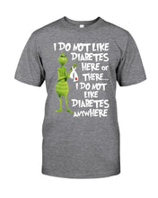 Load image into Gallery viewer, Grinch Funny Quote Don't Like Diabetes Christmas Tee Hoodie