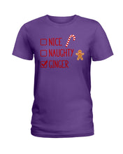 Load image into Gallery viewer, Nice Naughty Ginger Redhead T Shirt Ladies Tee
