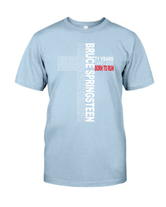 71 Years Born To Run Bruce Springteen Black T-Shirt Guys Tee