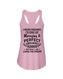 I Marry A Freaking Awesome Husband Gift For Wife T-Shirt Ladies Flowy Tank