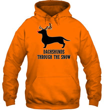 Load image into Gallery viewer, Dachshund Reindeer Through The Snow Christmas Gift Shirt Hoodie