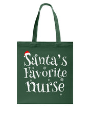 Load image into Gallery viewer, Santa's Favorite Nurse Basketweave Tote Bag